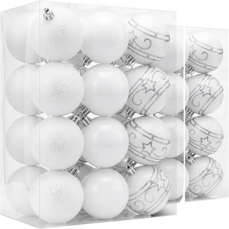 Besuche den CASARIA-Store CASARIA® Weihnachtskugeln 48tlg Kunststoff weiß — Weihnachtsdeko