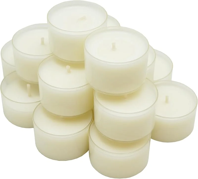 Besuche den DONAU HOME-Store Teelichter aus Natürliches Wachs, Creme, 50 Stück, 7 Stunden, Premium, Veganes, Parfümfrei — Kerzenlicht Abendessen