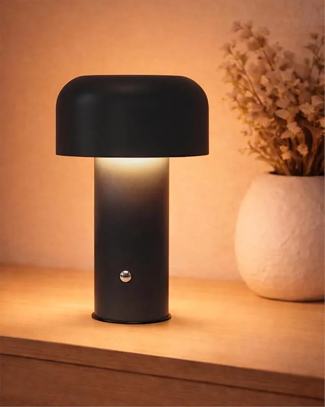 Marke: LEDs24.com LED Tischlampe Kabellos - Akku Tischleuchte Dimmbar inkl. USB-C-Kabel - 3 Lichtfarben, Helligkeit Stufenlos - für Esstisch, Sideboard, Nachttisch, Regal, Wohnzimmer (anthrazit) — Kerzenlicht Abendessen