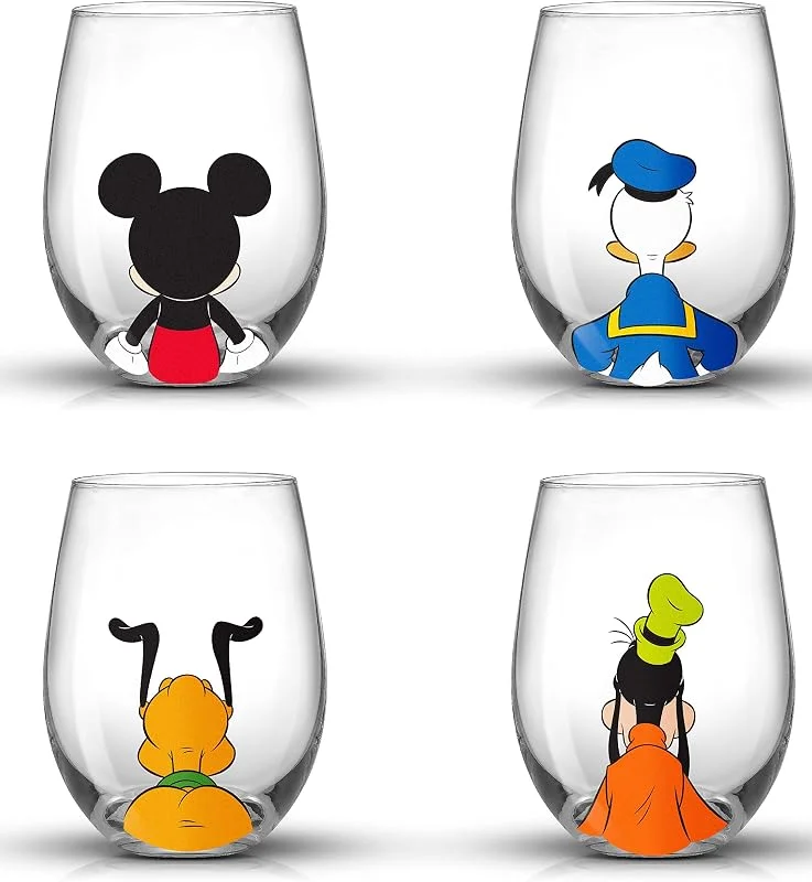 Marke: JoyJolt JoyJolt Disney Mickey Mouse Squad Collection Trinkgläser, ohne Stiel, 425 ml, 4 Stück — Wein und Festtafel