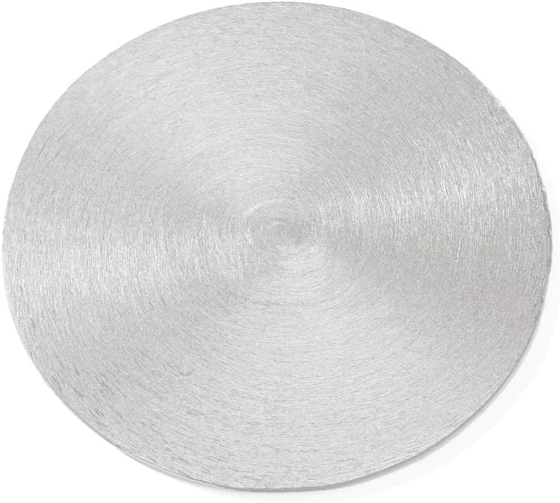 Besuche den NKlaus-Store NKlaus 3X runder Kerzenteller Ø 12cm, Aluminium, Silber matt — Kerzenlicht Abendessen