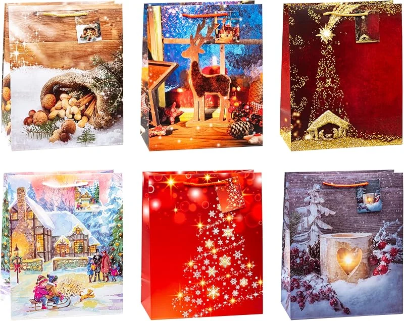 Besuche den TSI-Store TSI Geschenktüten WEIHNACHTEN, 12er Packung, Größe: Groß (HxBxT 32 x 26 x 13, 5 cm) Art. Nr. 87310 — Geschenkverpackung
