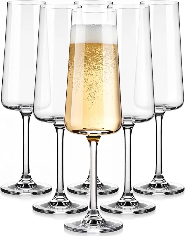 Besuche den Glasmark KROSNO 1992-Store Glasmark KROSNO 1992 Sektgläser 195 ml, 6er Set, Champagnergläser aus Glas Sektglas Spülmaschinenfest Modern — Wein und Festtafel