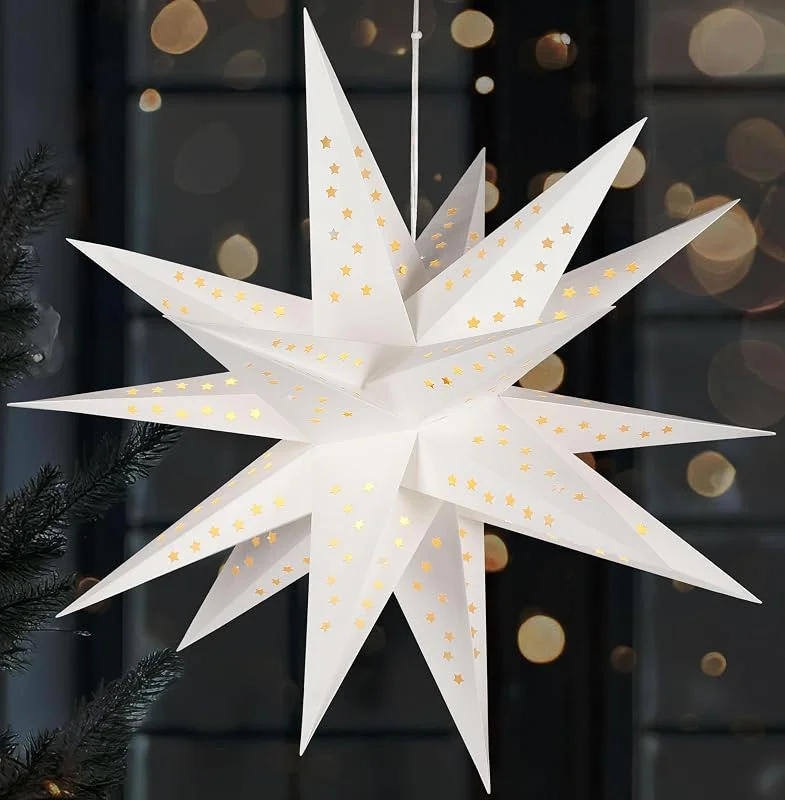 Besuche den BRUBAKER-Store BRUBAKER 3D Weihnachtsstern für Innen - 60 cm XXL Leuchtstern - Weihnachten — Weihnachtsdeko
