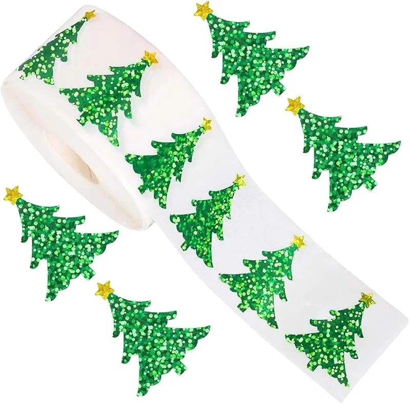 Marke: Fituenly 1 Rolle Glitzernde Weihnachtsaufkleber, Selbstklebend, Zum Verpacken Von Geschenken, Basteln Von Karten, Verschließen Von Umschlägen Und Dekorieren — Geschenkverpackung