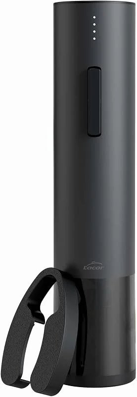 Marke: LACOR Lacor - 63056 - elektrischer Korkenzieher Black Luxe aus Edelstahl, automatischer Weinöffner, elegant, modern und ergonomisch, Beleuchtung und LED-Anzeige, Ø 4, 8 x 22 cm, Mattschwarz — Wein und Festtafel