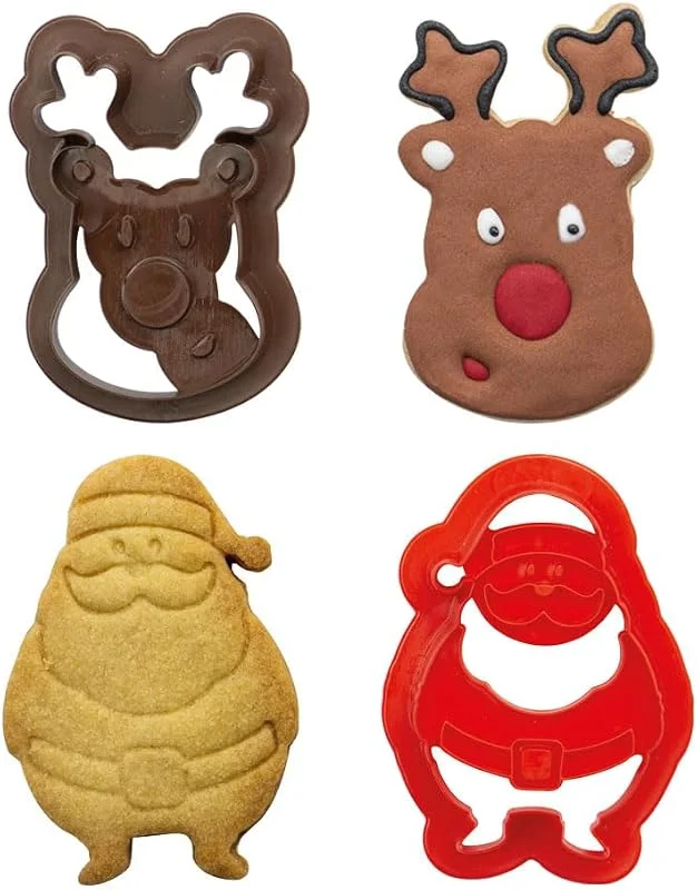 Marke: Decora DECORA 0255095 AUSSTECHER AUS KUNSTSTOFF WEIHNACHTSMANN UND RENTIER 2-TLG. — Weihnachtskueche