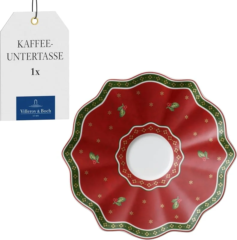 Villeroy & Boch - Toy's Delight Kaffeeuntertasse 16, 5 cm Rot und Weiß — Advent und Tisch