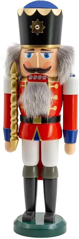 Besuche den Seiffener Volkskunst-Store Seiffener Volkskunst, Nussknacker aus dem Erzgebirge, König mit Zepter 39 cm, Nussknackerfigur Deko Figur, Original Erzgebirgische Volkskunst, 11201, 9, rot Neuauflage — Weihnachtsdeko