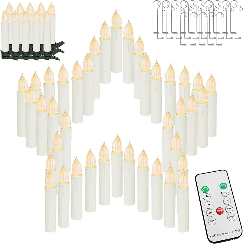 Besuche den FIVMEN-Store FIVMEN 30 Stück LED Kerzen mit Timerfunktion Christbaumkerzen Warmweiß — Weihnachtsbeleuchtung