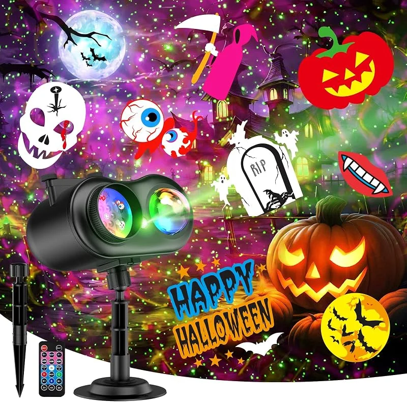 Marke: jepwe Weihnachtsprojektor-Lichter für den Außenbereich, All-in-1 Urlaubslicht-Projektor mit Ozeanwelle, 10 Folien, 10 Farben für Haus, Garten, Hof, Weihnachten, Neujahr, Valentinstag, Erntedankfest — Weihnachtsbeleuchtung