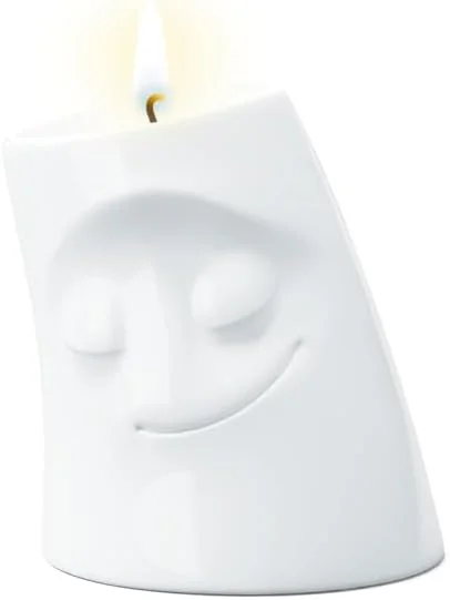 Besuche den FIFTYEIGHT PRODUCTS-Store FIFTYEIGHT PRODUCTS, Tassen, Kerzenschmusie „Kuschelig“ (Kleiner Kerzenhalter, weiß, Made in Germany) — Advent und Tisch