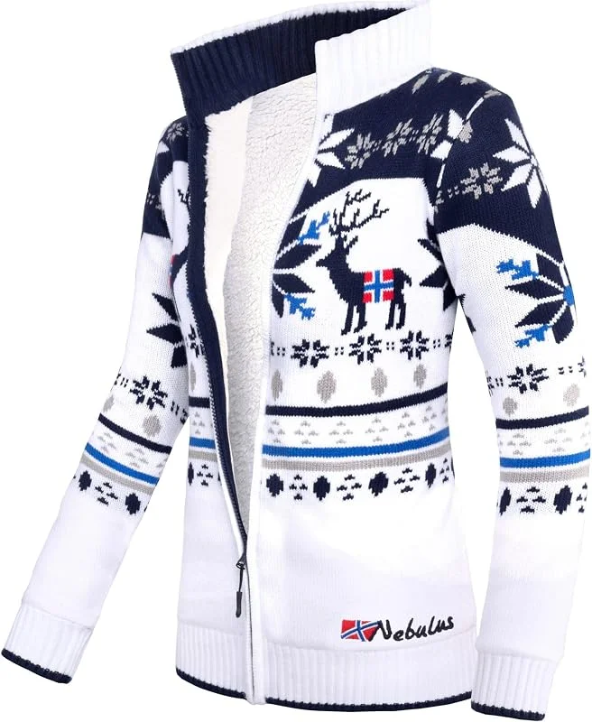 Besuche den Nebulus-Store Nebulus Damen Norweger SVERRE, warme Strickjacke, praktische & vielseitige Jacke — Weihnachtsmode