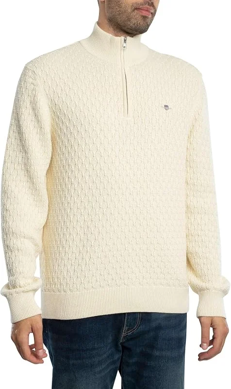 Gant Herren Textured Cotton Half Zip Pullover (1er Pack) — Weihnachtsmode