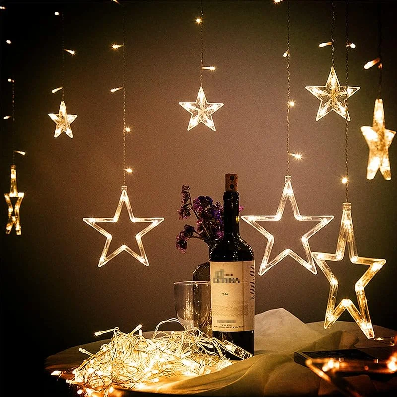 Besuche den LARS360-Store LARS360 LED Lichterkette, Sternlichter Lichtervorhang, Mit 8 Leuchtmodi, 138 LEDs, IP44 Wasserfest, für Halloween Weihnachten Garten — Weihnachtsbeleuchtung