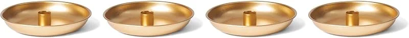 Besuche den Novaliv-Store Novaliv Kerzenständer Stabkerzen 4er-Set Gold 18cm Adventskranz Kerzenteller scandic chic Candle Holder Stabkerzenhalter Weihnachten Dekoschale Tischdeko modern Wohnzimmerdekoration — Kerzenlicht Abendessen