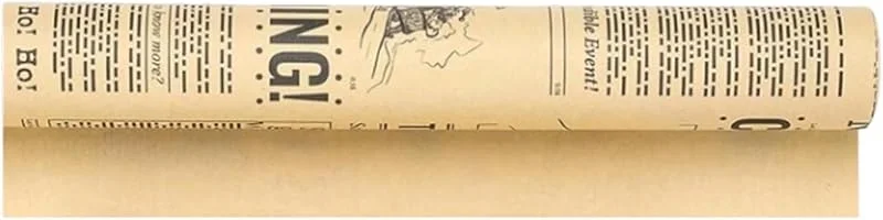 Marke: Generisch Vintage Weihnachtspapier, Geschenkpapierrolle im Feiertagszeitungsstil — Geschenkverpackung