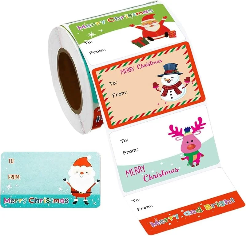 Marke: Générique Weihnachtsetiketten Selbstklebend 500 Stück Dekorative Etiketten auf Rolle — Geschenkverpackung
