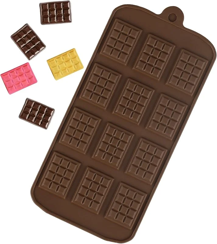 Marke: REBECCAHOWARD Kleine Silikon Schokoladenformen 12 Mulden, Antihaft-Backform für hausgemachte Leckereien, leicht zu lösende Candy Bar Maker, wiederverwendbare & flexible Form für Ofen, Gefrierschrank & Spülmaschine — Weihnachtskueche