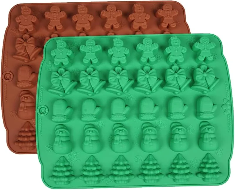 Marke: BEAHING 2 Stück Weihnachtsschokoladenformen mit 30 Mulden, flexible, antihaftbeschichtete Weihnachts-Silikonformen, DIY-Harz-Seifen-Gips-Kerzen — Weihnachtskueche