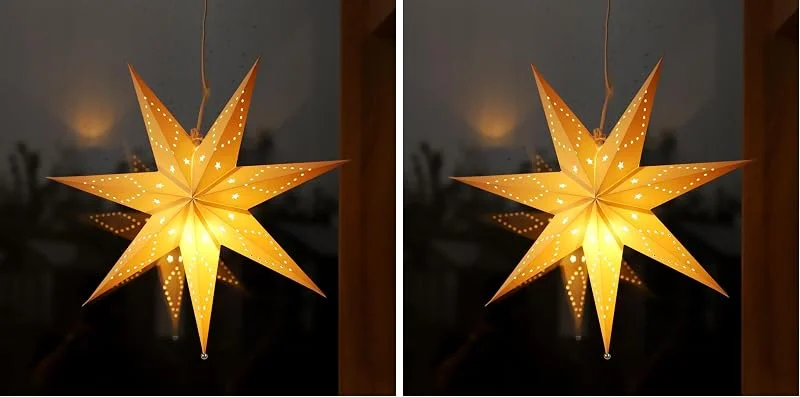 Besuche den SALCAR-Store SALCAR 55cm LED Papierstern Beleuchtet zum Aufhängen, Advents Leuchtstern Fenster mit Warmweiß E14 Lampe, 3D Weihnachtsstern Fensterdeko Weihnachten - Weiß Papierstern (Packung mit 2) — Weihnachtsdeko
