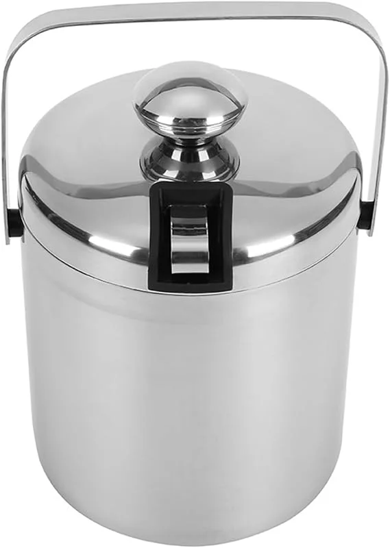 Marke: Lijiaxiuyc-101 eiskübel 1, 2 l doppelwandiger Eiskübel aus Edelstahl mit Deckel for Bier, Wein, Bier, Bar, Champagner, Kühlwerkzeug sektkübel — Küche & Haushalt