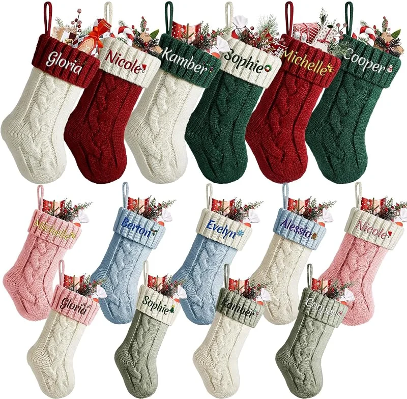 Besuche den Heflashor-Store Personalisierter Weihnachtsstrumpf mit Namen 46cm großer Nikolausstrumpf — Weihnachtsdeko