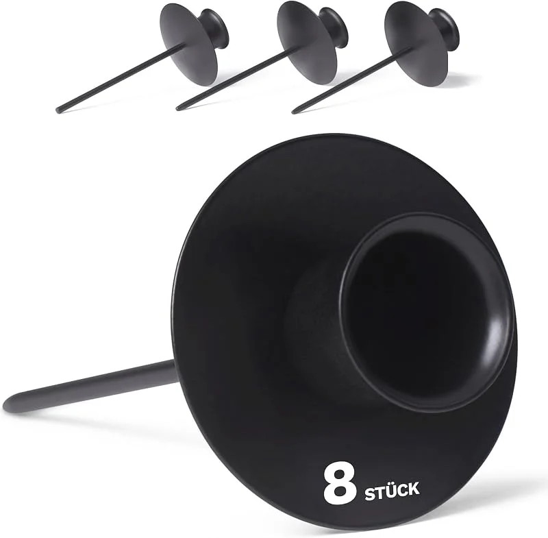 Besuche den Novaliv-Store Novaliv 8X Kerzenpick Stabkerzen SCHWARZ Kerzenhalter für Adventskranz Kerzenpin Weihnachtskranz — Kerzenlicht Abendessen