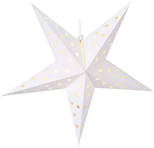 Besuche den Spetebo-Store Papierstern weiß 60 cm - 10 LED, Timer - Weihnachtsstern zum hängen Leuchtstern — Weihnachtsdeko