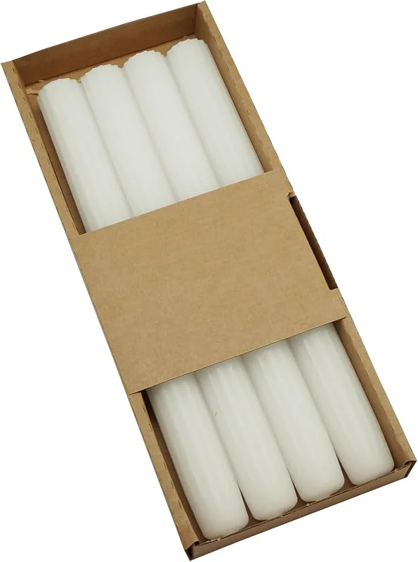 Besuche den DONAU HOME-Store SET Stabkerzen, Tafelkerzen, 4 Stück, Ø 2, 2 × 24cm, Weiß, zur Dekoration im Wohnzimmer, Bad — Kerzenlicht Abendessen