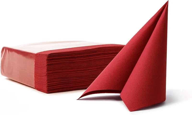 Marke: VelaHub Soft Point 50, Hochwertige, Einwegserviette, 38x38 cm, 1, 4 Falz, Burgundy — Advent und Tisch