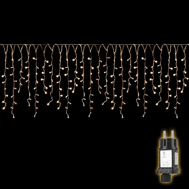 Besuche den SALCAR-Store SALCAR LED Eisregen Lichterkette Außen 5m 200er Warmweiß — Weihnachtsbeleuchtung