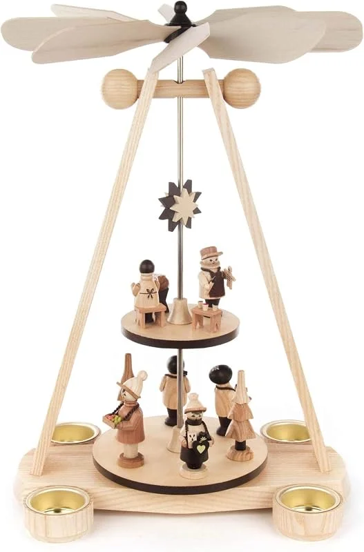 Besuche den Rudolphs Schatzkiste-Store Rudolphs Schatzkiste Weihnachtsdeko Tischpyramide Spielwarenmacher Natur BxHxT 25x40x19cm NEU Tischdekoration Dekoration Weihnachten Wärmespiel Lichter Figur Holz Seiffen Erzgebirge Holz Flügel