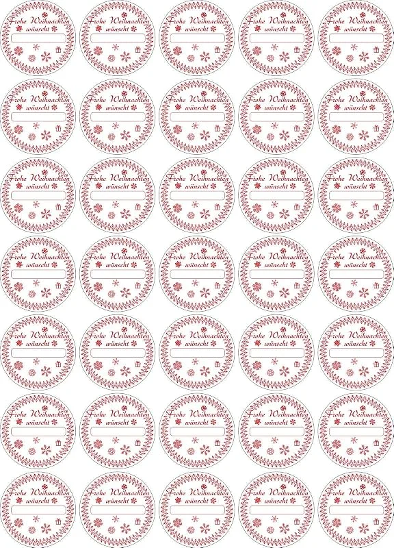 Besuche den INDIGOS UG-Store INDIGOS UG - Aufkleber Weihnachten - Frohe Weihnachten wünscht...- weiss - personalisierte Geschenke - Wunschtext rund 40mm 70 Stück Sticker - Weihnachtskalender Advent zum Aufkleben Geschenke Karten — Geschenkverpackung