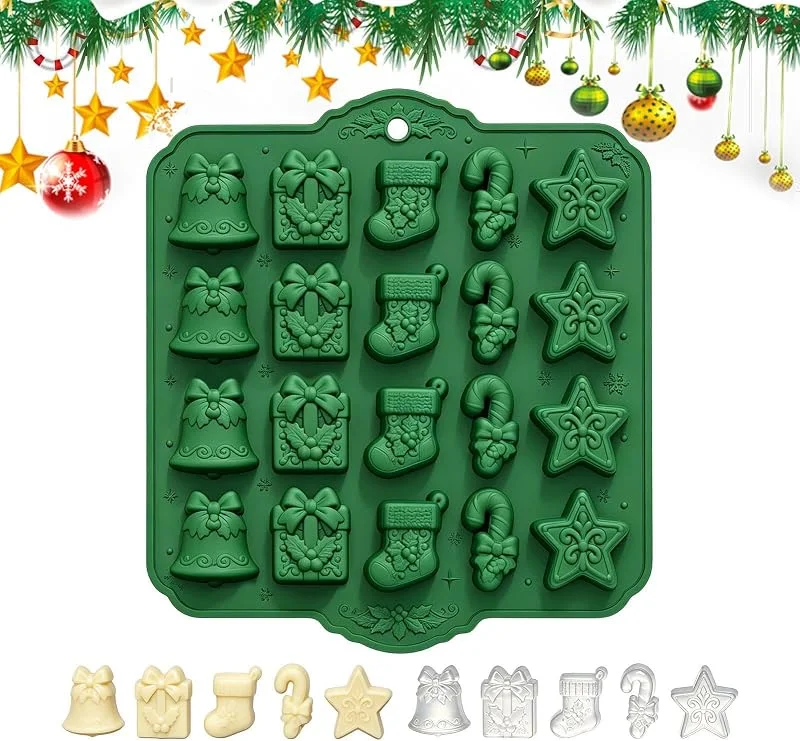 Marke: Generisch Weihnachts-Schokoladenformen, 20 Fächer, Lebensmittelqualität — Weihnachtskueche