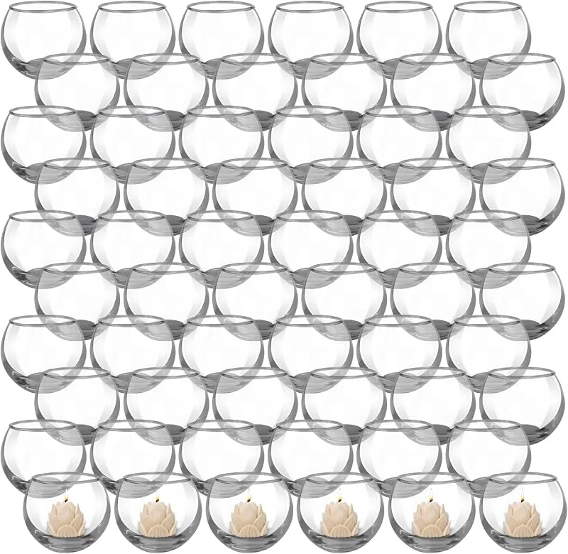 Marke: LECEHIVO 60 Stück klare Glas-Votivkerzenhalter, Großpackung Teelichthalter, Kerzenhalter, Vase für Brautparty, Hochzeit, Tischdekoration, Abschlussfeier, Party — Kerzenlicht Abendessen
