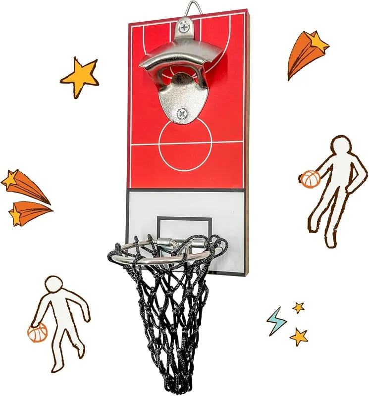 Besuche den Mad Monkey-Store Basketball Flaschenöffner Wand – Wandflaschenöffner mit Auffangbehälter, Flaschenöffner Wandmontage – Bieröffner mit Auffangbehälter für Küche, Bar oder Partyraum — Wein und Festtafel