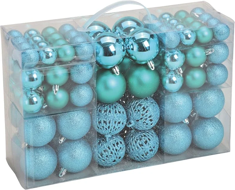 Besuche den Spetebo-Store Kunststoff Christbaumkugel Set 100-teilig bruchsicher - türkis — Weihnachtsdeko