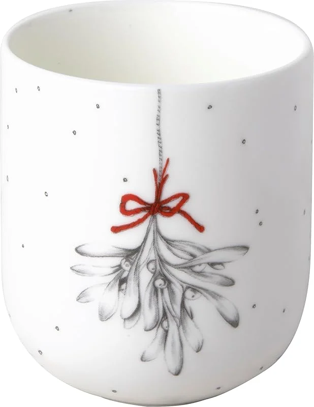 Marke: ihr SINCE 1977 Ihr - KST1117007 - Teelichthalter, Mistletoe, Mistel, Porzellan, 8cm x 9cm — Advent und Tisch