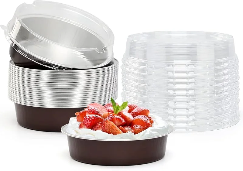 Marke: Beasea Beasea Mini-Kuchenformen, Einweg-Kuchenformen, Aluminium-Kuchenform mit Deckel, 10, 2 cm, rund, Backform, Mini-Kuchenform, 237 ml, Folienform für Kuchen, Torte, Quiche, 20 Stück — Küche & Haushalt