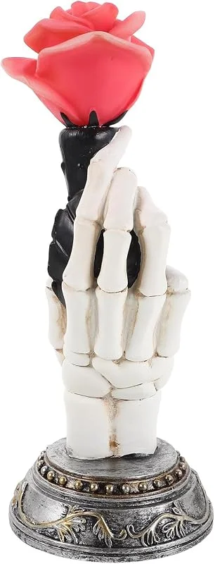 Besuche den Hemobllo-Store Skeletthand Rosenlampe 25, 5x10, 3x10, 3cm Kunstharz LED Geschenkideen — Kerzenlicht Abendessen