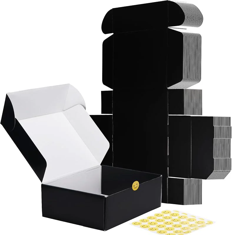 Besuche den RLAVBL-Store RLAVBL 12x9x4 Versandkartons, 20er-Set, schwarze Wellpappenkartons zum Verpacken, Versenden, für Unternehmen und Geschenke — Geschenkverpackung