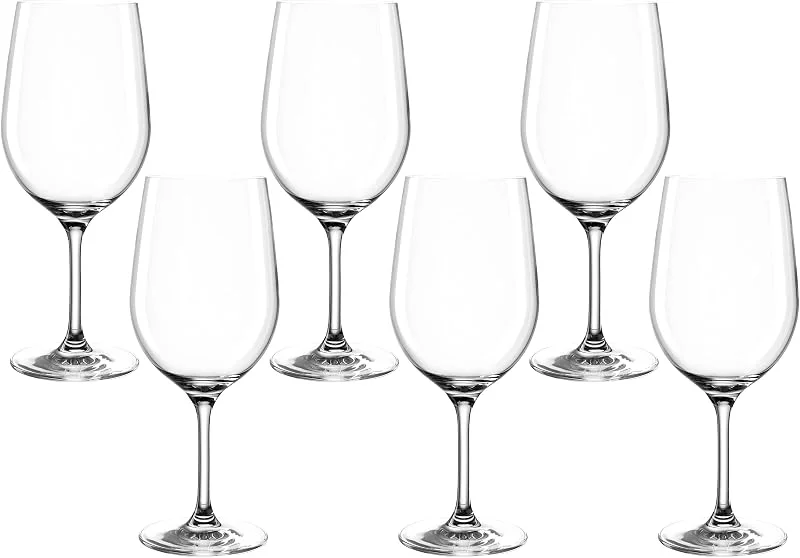 Besuche den LEONARDO HOME-Store Leonardo Ciao+ Rotwein-Gläser 6er Set, Rotwein-Kelche mit gezogenem Stiel, spülmaschinenfeste Wein-Gläser, Höhe 22, 5 cm, 610 ml, 061449 — Wein und Festtafel