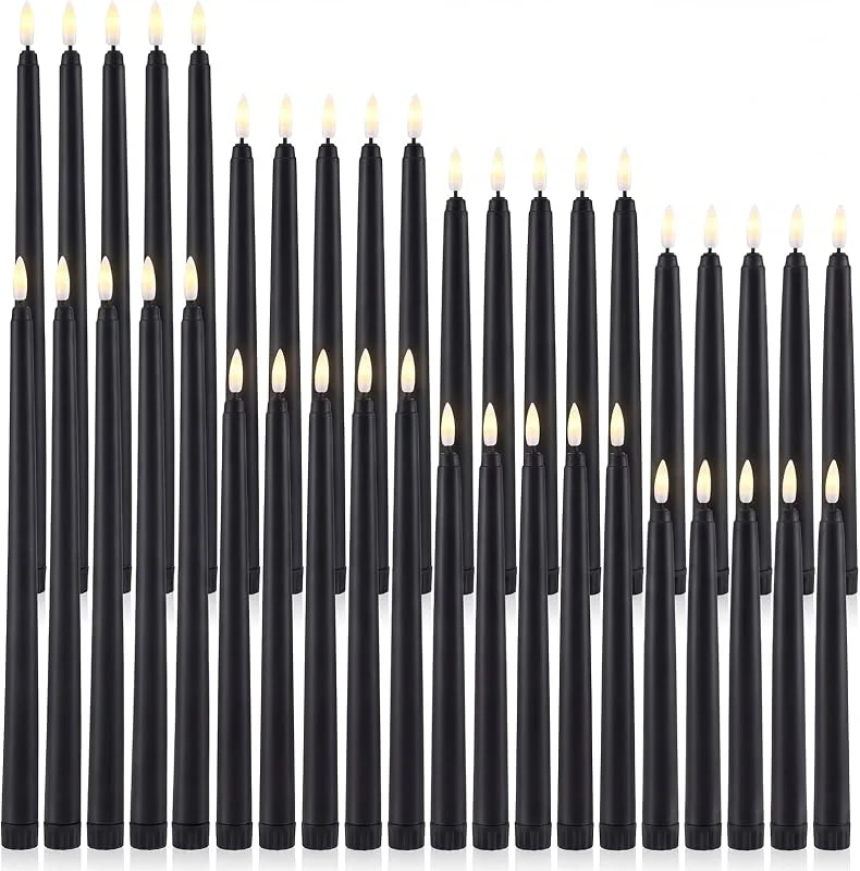 Marke: Baquler Baquler Flammenlose Spitzkerzen, flackernde LED-Kerzen, batteriebetrieben, flammenlose Kerze für Hochzeit, Halloween, Weihnachten, Geburtstag, Dekoration, 21, 6 cm, 24, 6 cm, 27, 6 cm, 27, 6 cm, 32, 8 cm — Kerzenlicht Abendessen