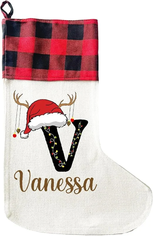 Besuche den LIEBTASTISCH-Store LIEBTASTISCH - Personalisierte Weihnachtsstrumpf - 40cm x 30cm - Weihnachtssocke zum Nikolaus oder Weihnachten - zum befüllen - Geschenkbeutel - Nikolausstiefel zum Aufhängen — Weihnachtsdeko