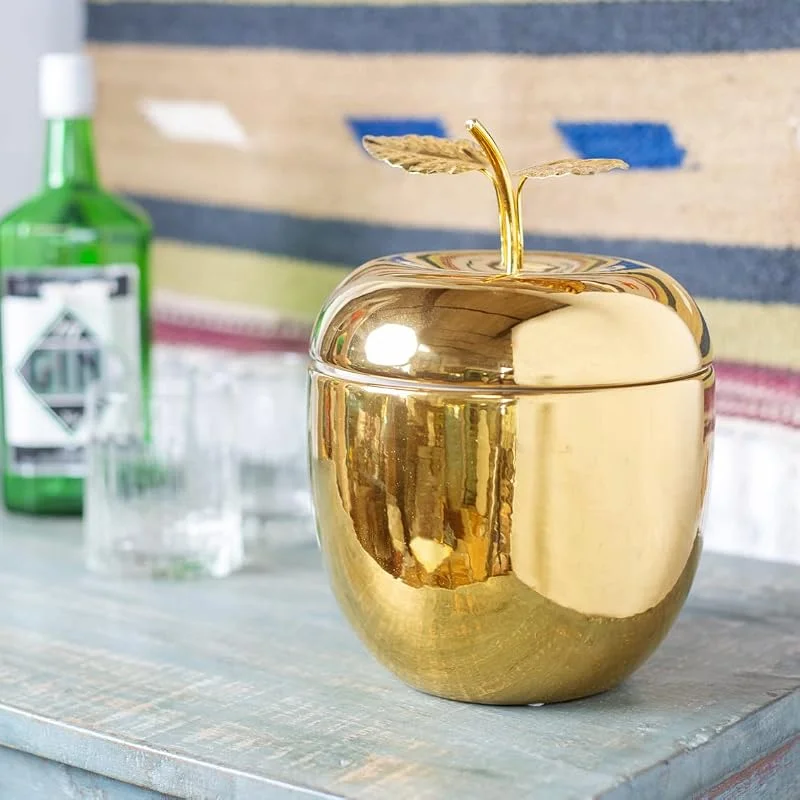 Besuche den Talking Tables-Store Talking Tables Gold Apfel Eiskübel mit Deckel-Premium Getränkewagen Zubehör für Bar Eleganter Edelstahl Weinflaschenkühler, Edle Party Dekoration für Tisch — Wein und Festtafel