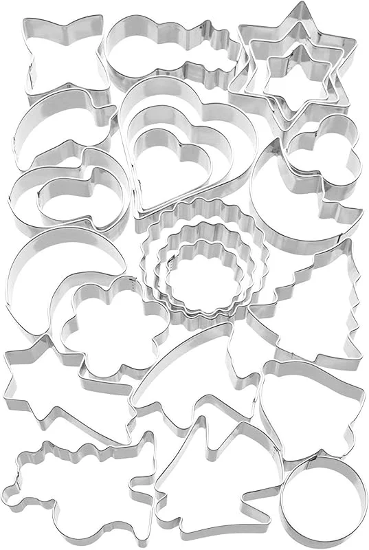 Besuche den ORIGINAL KAISER-Store Original Kaiser Ausstechformen Weihnachten 25-teilig, Plätzchen Ausstecher, Keksausstecher Weihnachten, Cookie Cutter, zum Ausstechen von Plätzchen, Keksen, Fondant, Silber — Weihnachtskueche