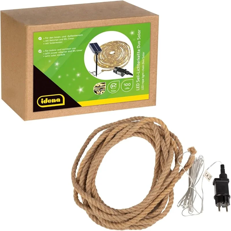 Besuche den Idena-Store Idena 30520 LED Lichterkette Seil, Warmweiß, 100 LED, ca. 9 m — Weihnachtsbeleuchtung